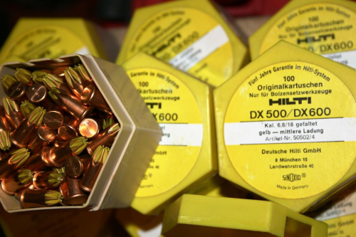 500 Stk. lose gelbe 6,8x18 Patronen für DX 500 und DX 600