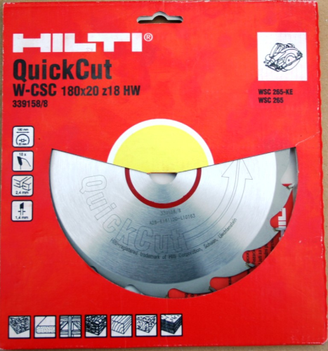 HILTI QuickCut W-CSC 180x20 z18 HW