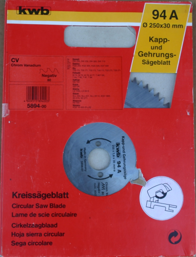 kwb 250er Kapp- und Gehrungssägeblatt 94 A